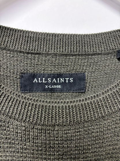 Allsaints Brown Merino Wool Crew Neck Jumper XL