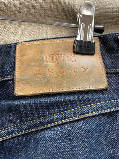 Edwin Japanese Denim Dark Indigo Blue Straight Leg Jeans Waist 34 Length 32