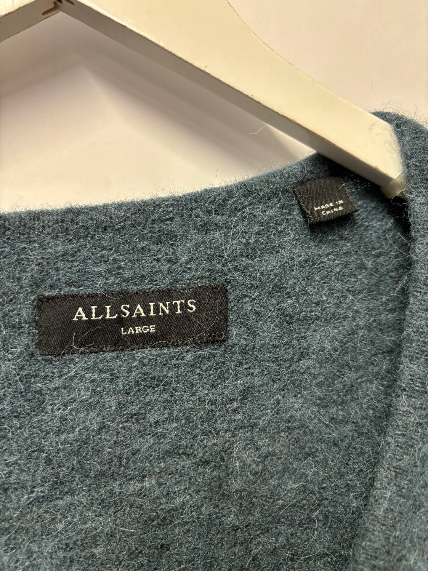 Allsaints Teal Alpaca Style Cardigan L