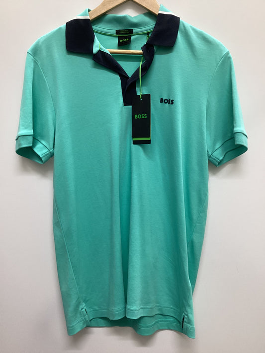 BNWT BOSS Aqua Green 100% Cotton Regular Fit Polo Size S
