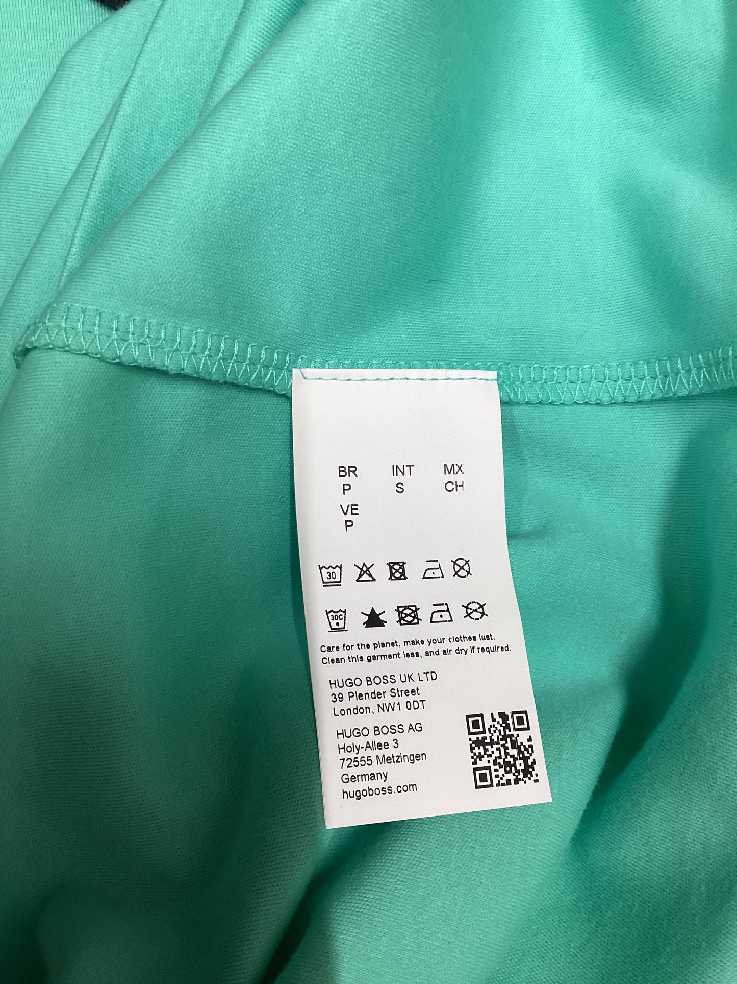 BNWT BOSS Aqua Green 100% Cotton Regular Fit Polo Size S
