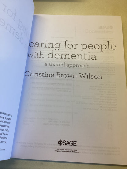 Caring for People With Dementia A Shared Approach Christine Brown Wilson