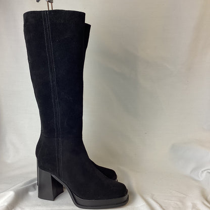 Schuh Black Suede Knee High Boots Size 4