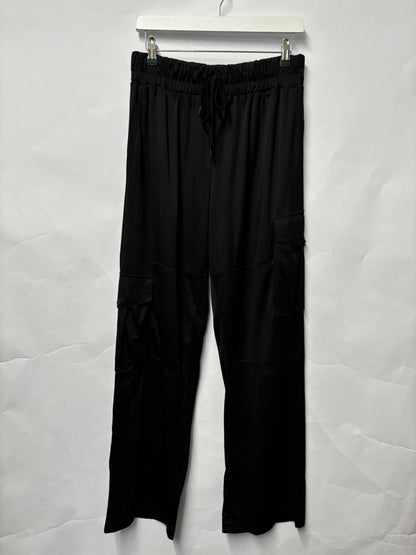 Allsaints Black Stretch Carissa Cargo Trousers M