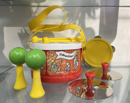 Fisher Price Vintage Toy Musical Instruments Drum Set