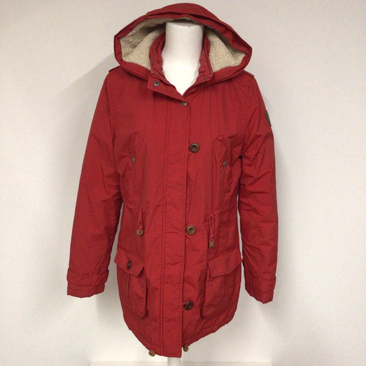 Vintage Puffa Red Hooded Jacket Size L