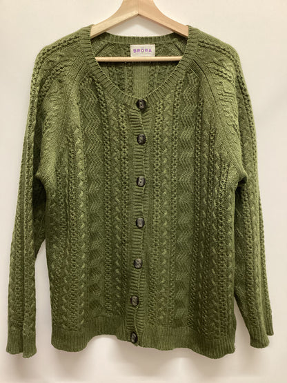 Brora 100% Cashmere Made in Scotland Green Knit Size 16-18
