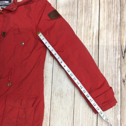 Vintage Puffa Red Hooded Jacket Size L