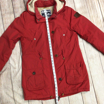 Vintage Puffa Red Hooded Jacket Size L