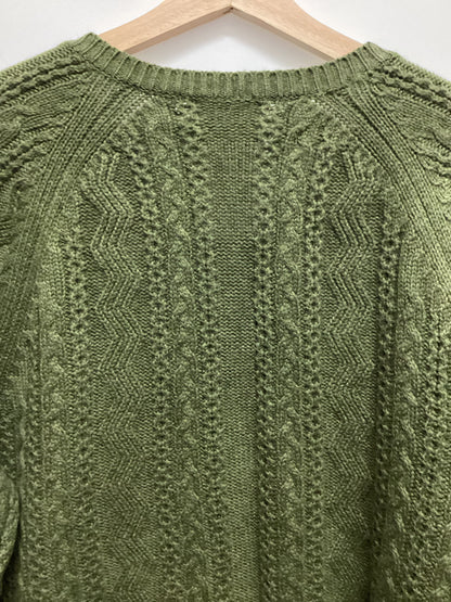 Brora 100% Cashmere Made in Scotland Green Knit Size 16-18