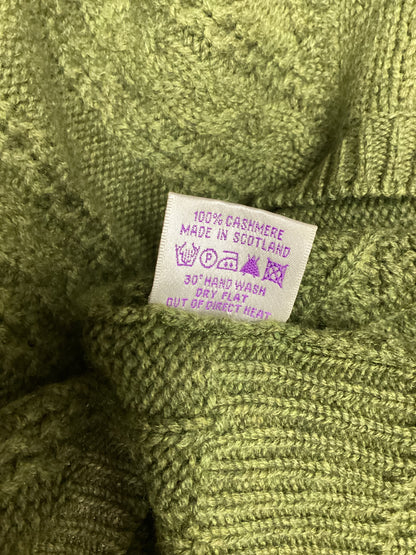 Brora 100% Cashmere Made in Scotland Green Knit Size 16-18