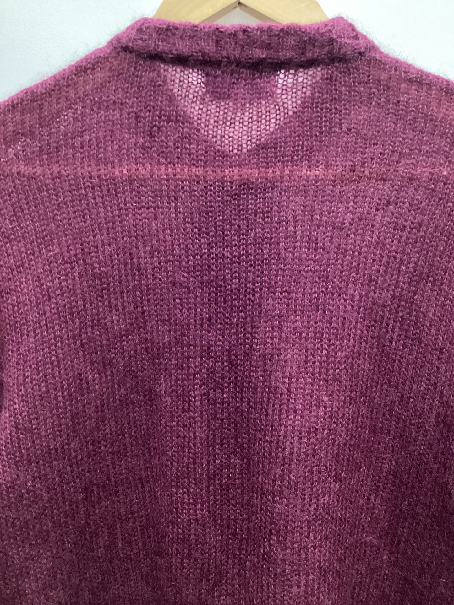 Brora Superkid Mohair and Wool Blend Berry Knit Size 16