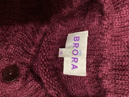 Brora Superkid Mohair and Wool Blend Berry Knit Size 16