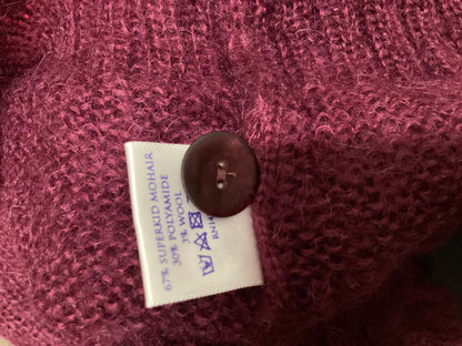 Brora Superkid Mohair and Wool Blend Berry Knit Size 16