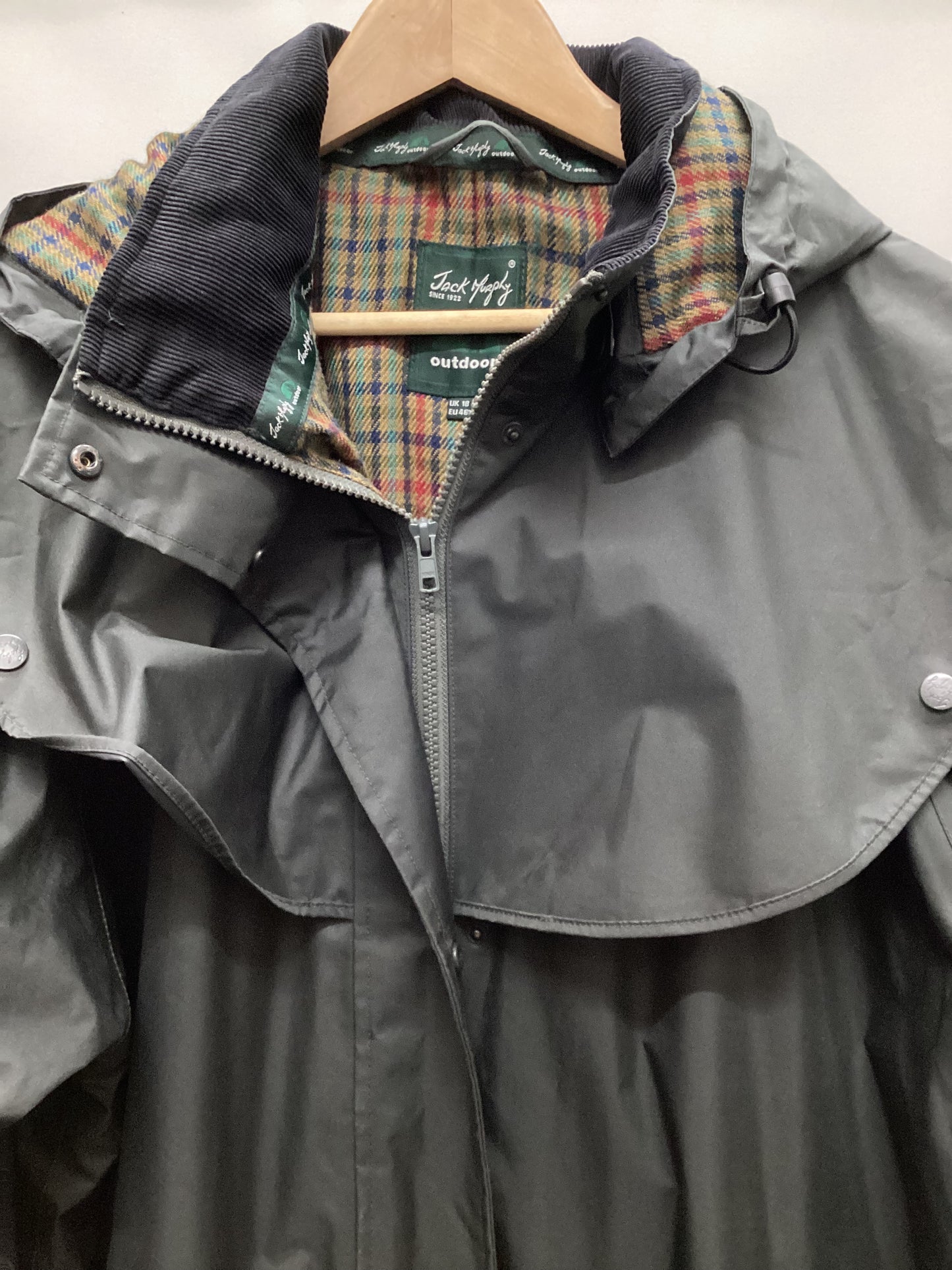 Jack Murphy Malvern Long Raincoat Green Size 18