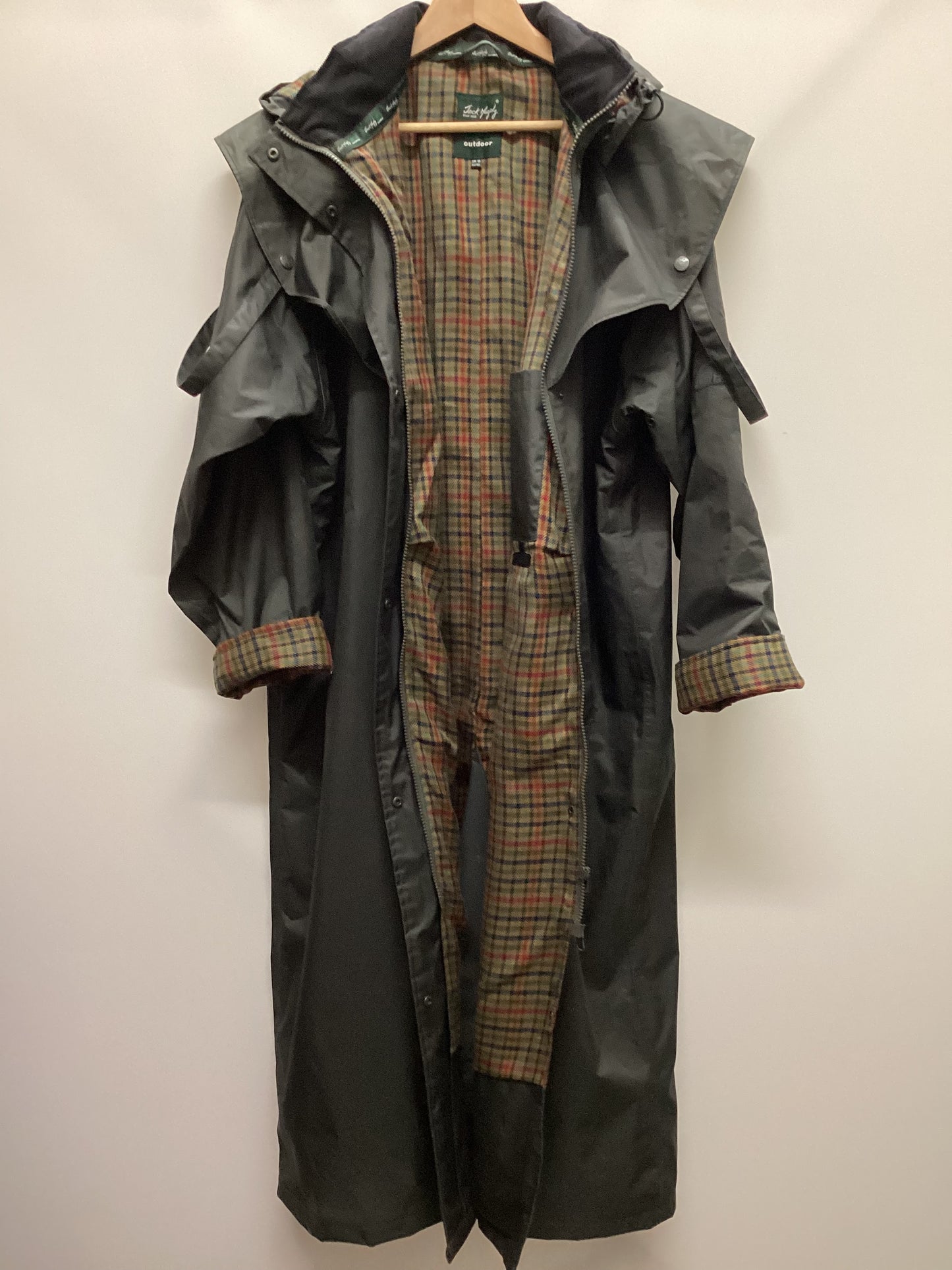 Jack Murphy Malvern Long Raincoat Green Size 18