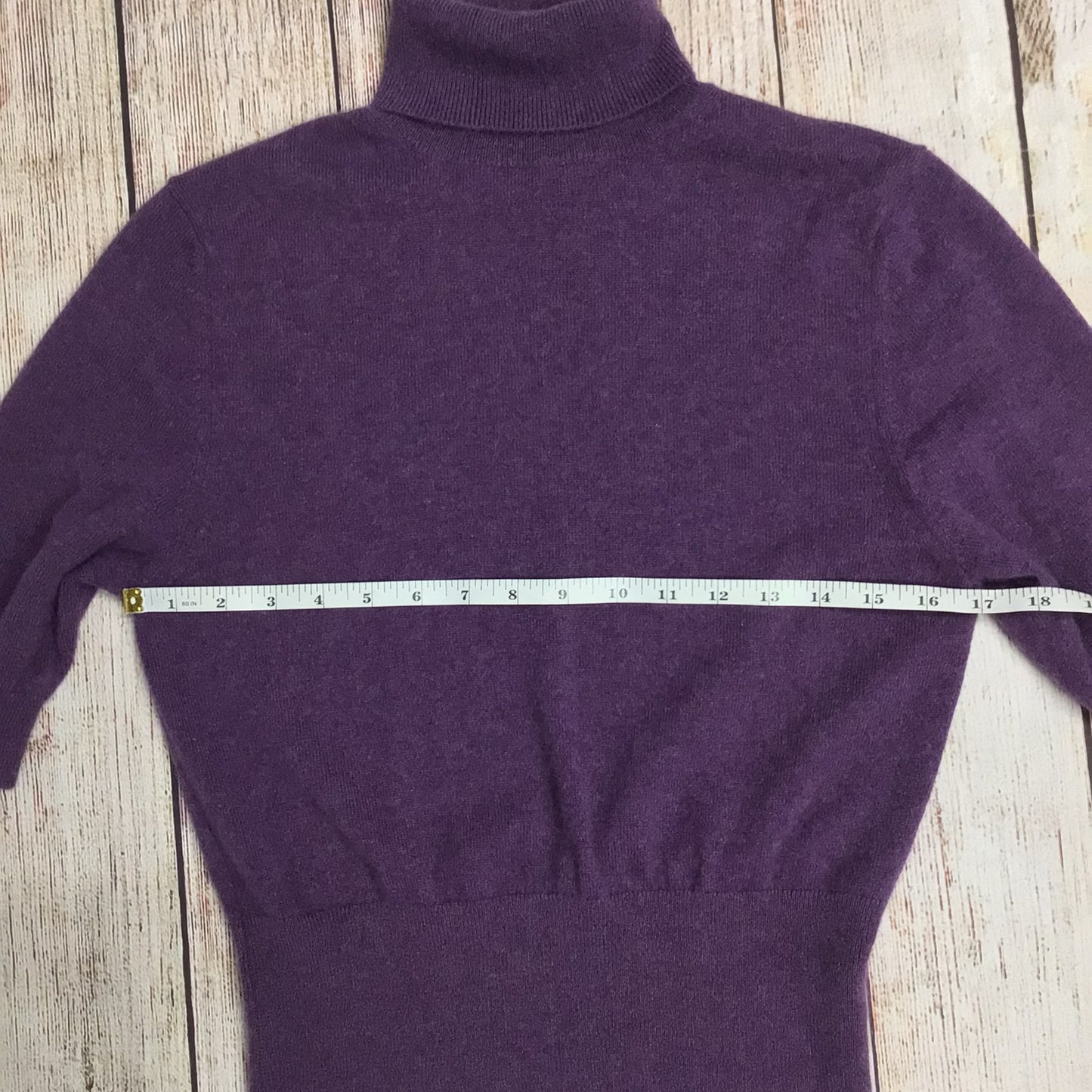 CXD London Purple Roll Neck Short Sleeved Knitted Top 100% Cashmere Size XL