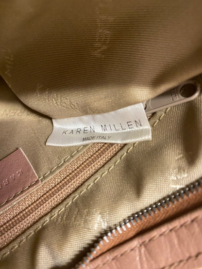 Karen Millen Vintage Blush Pink Leather Mini Handbag