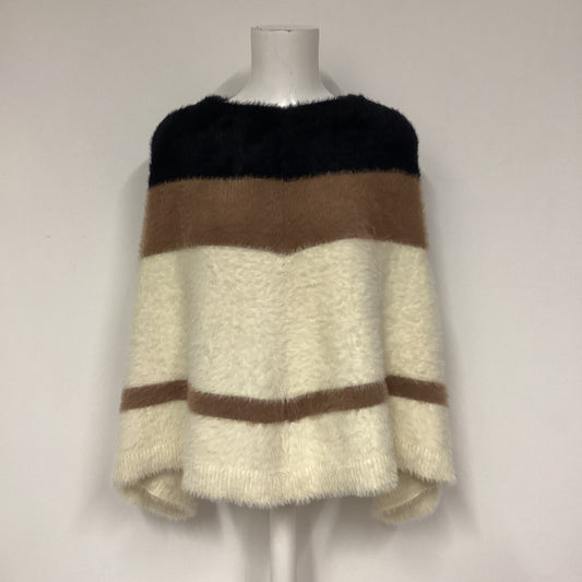 Ann Taylor Black Brown Furry Poncho Cape Size XS/S