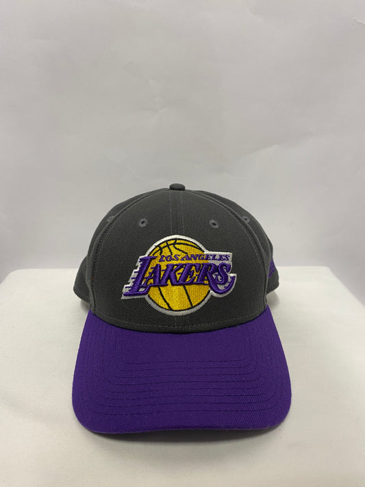 L.A. Lakers New Era Grey and Purple 9forty Logo Cap OSFA