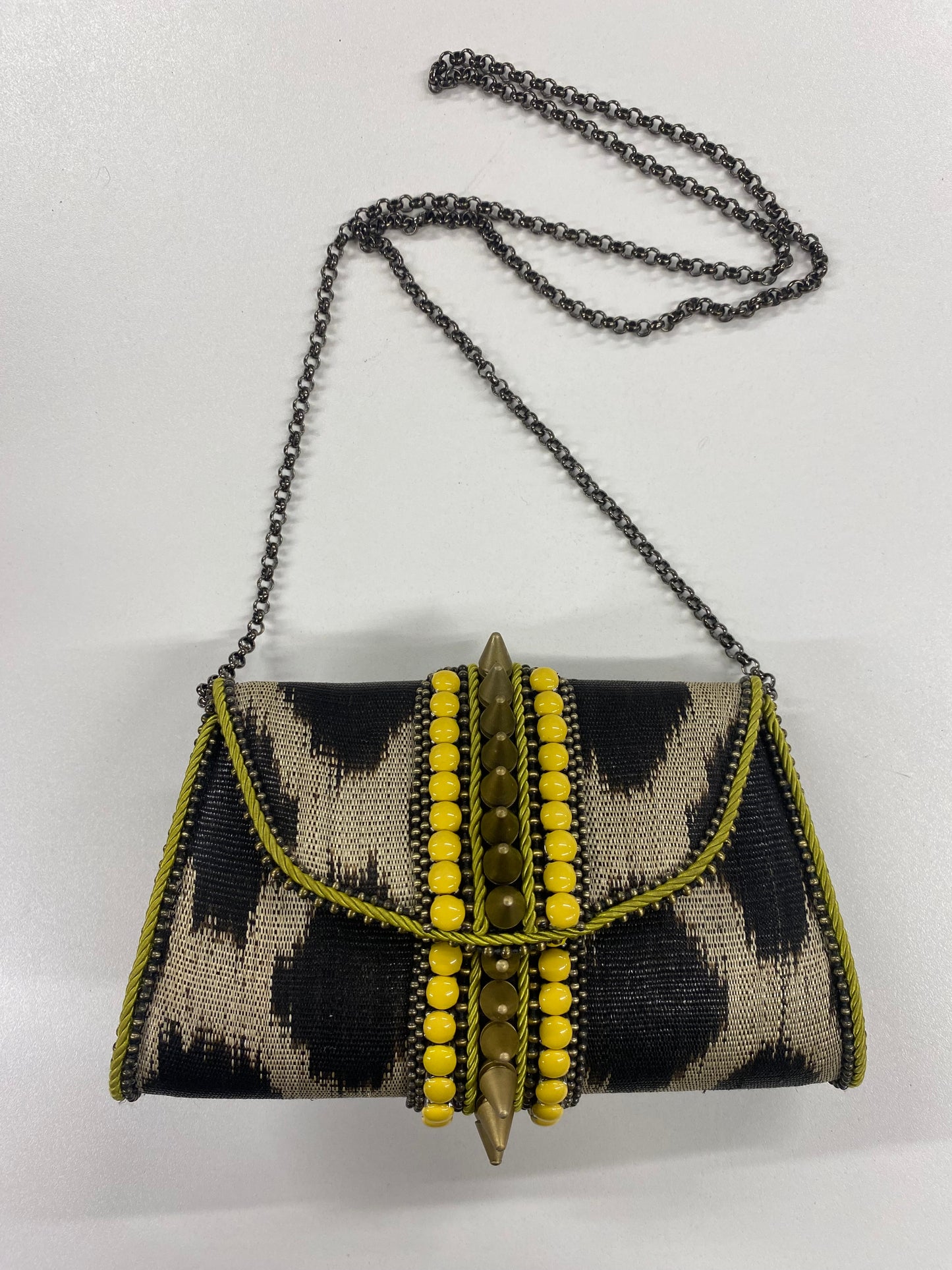 Bea Valdes Studded Woven Bag with Chain