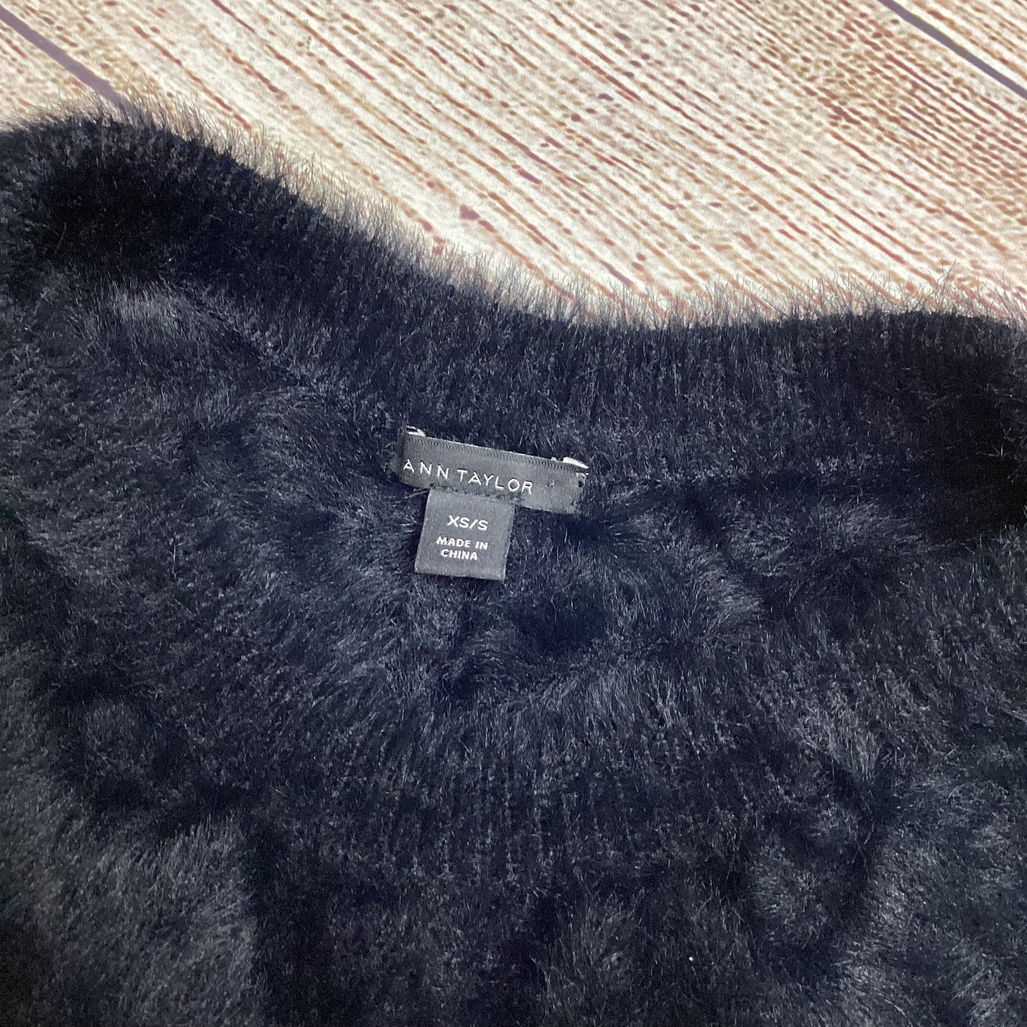 Ann Taylor Black Brown Furry Poncho Cape Size XS/S