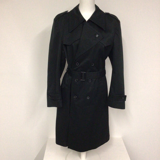 Vintage Dannimac Dark Green/Black Double Breasted Trench Coat w/Belt Size Ch 44" (approx.)