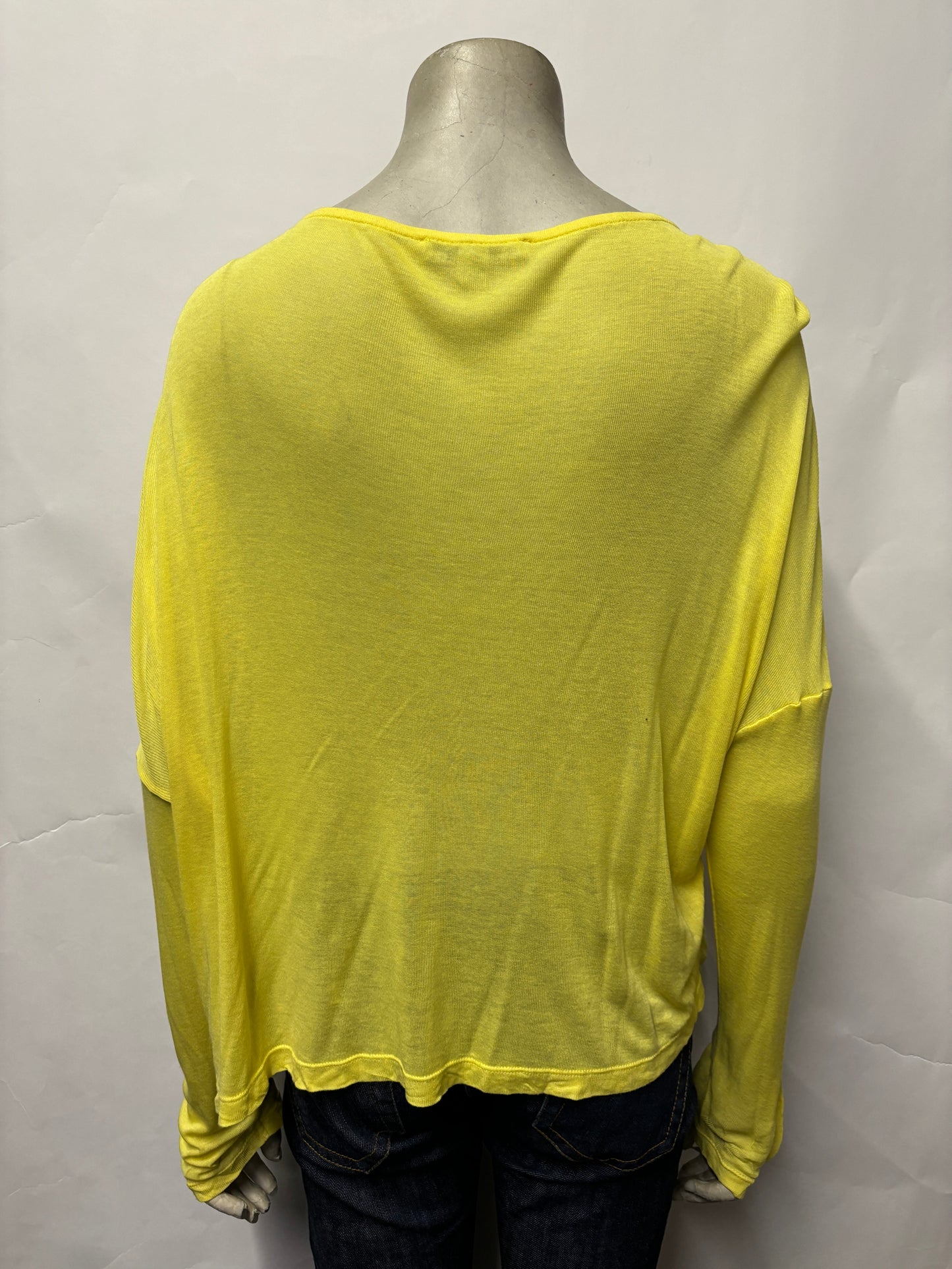 Allsaints Yellow Sheer Long Sleeve Top S