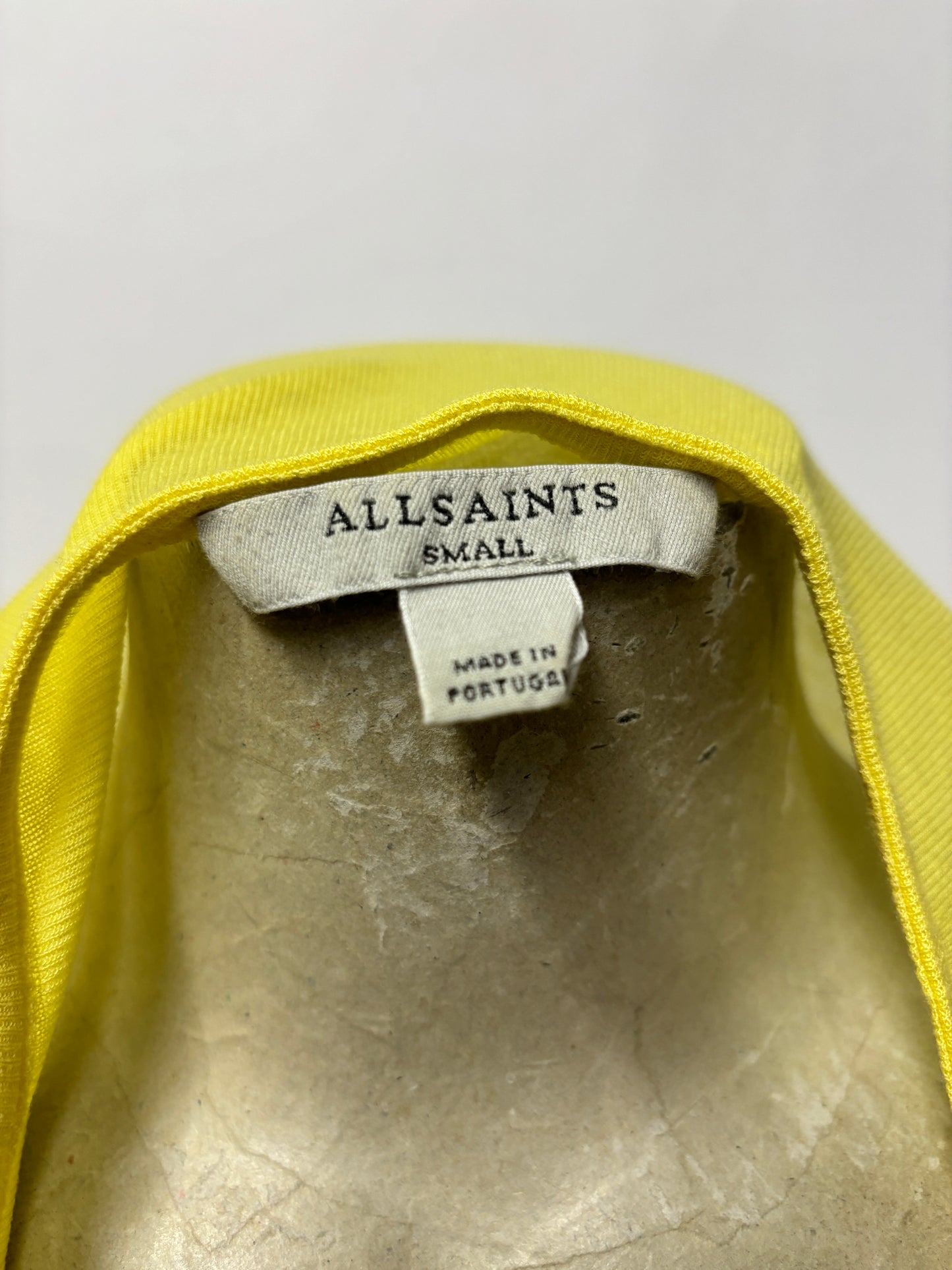 Allsaints Yellow Sheer Long Sleeve Top S