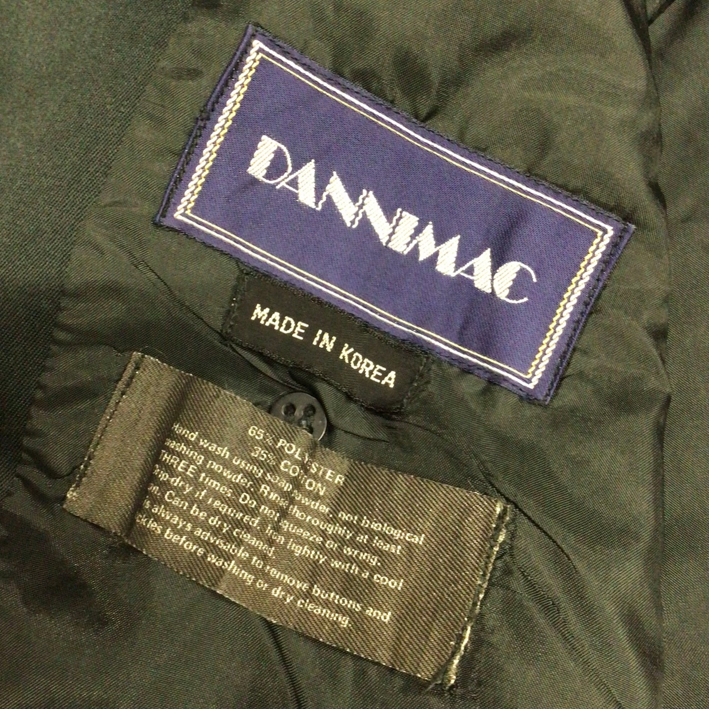 Vintage Dannimac Dark Green/Black Double Breasted Trench Coat w/Belt Size Ch 44" (approx.)