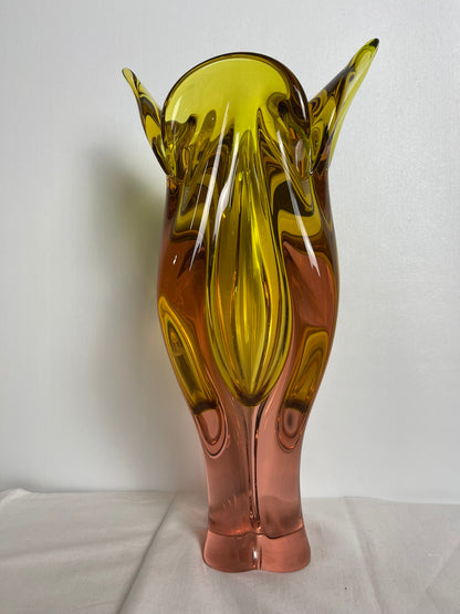 Czechoslovakia Decorative Art Glass Vase