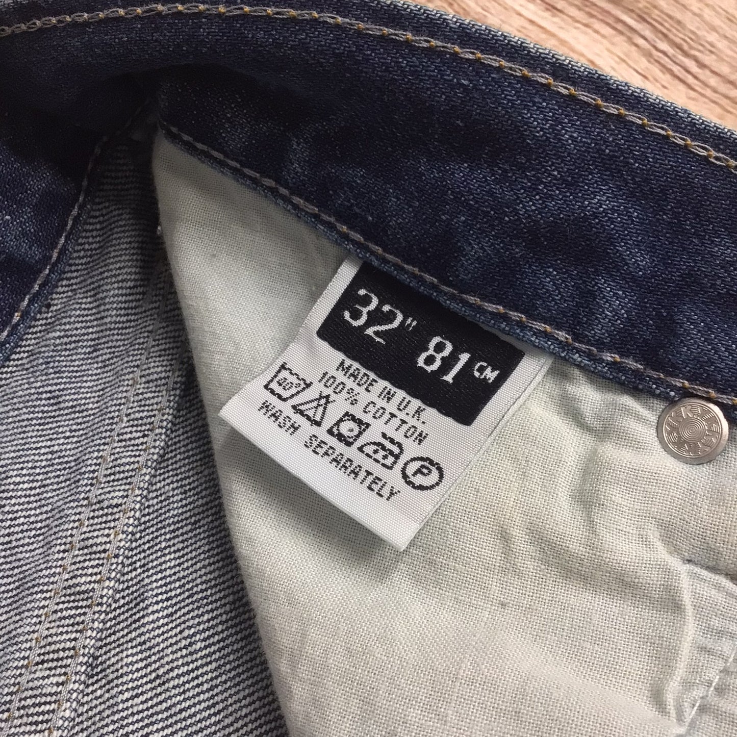 Armani Blue Jeans 100% Cotton Size W32" (turned up)