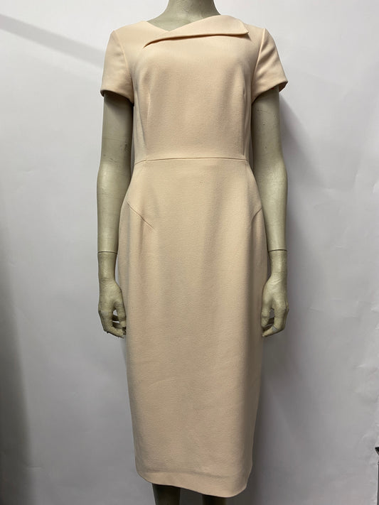 LK Bennett Pink Short Sleeve Fitted Mid Length Dress 10