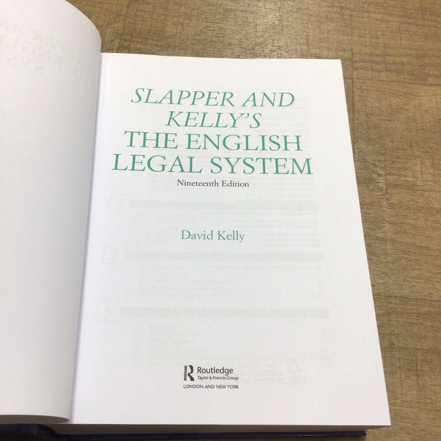 Slapper & Kelly’s The English Legal System, 19th Ed. by David Kelly (2020, Hardback)