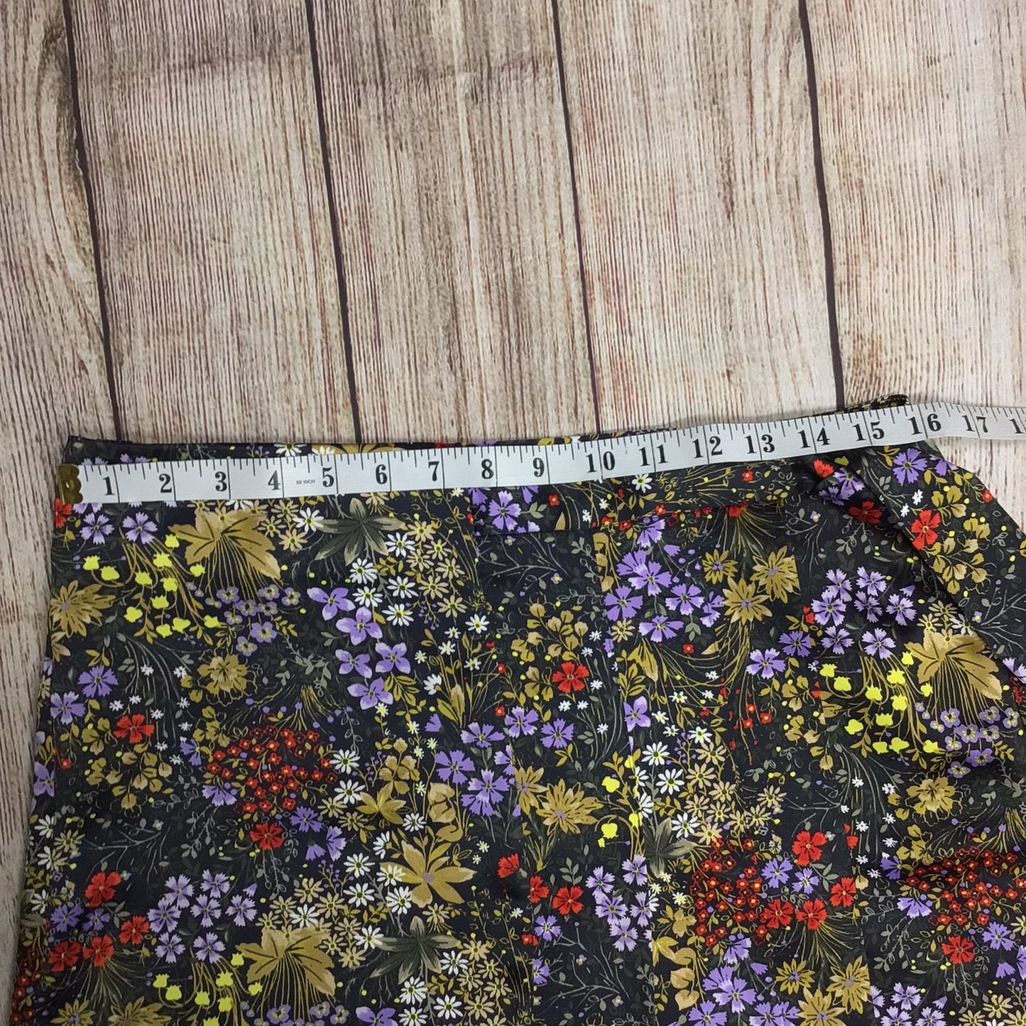 BNWT Per Una Blue Purple Yellow Multi Floral Print Wrap Skirt Size 14