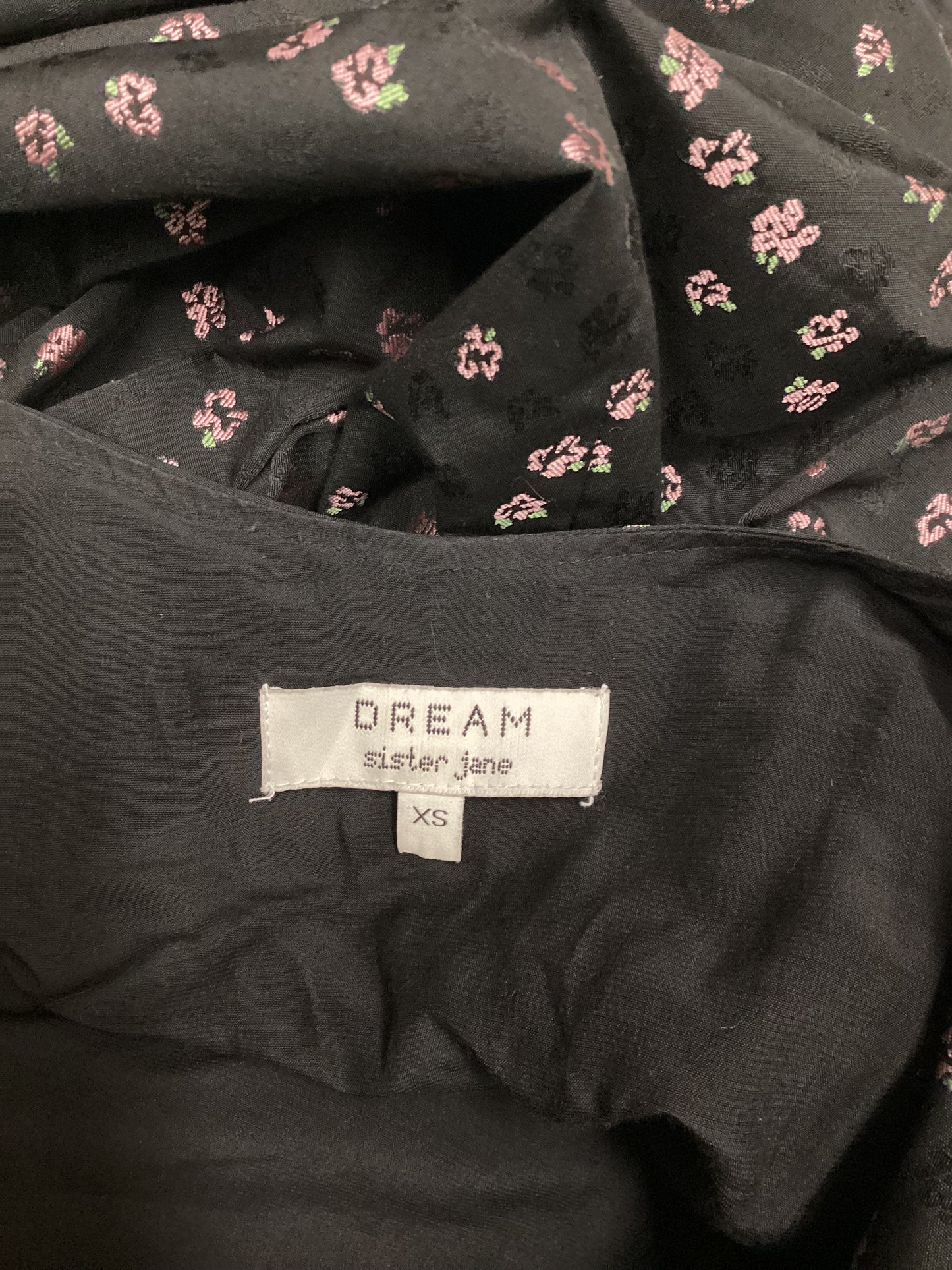 Dream Sister Jane Black Pink Floral Dress Size XS