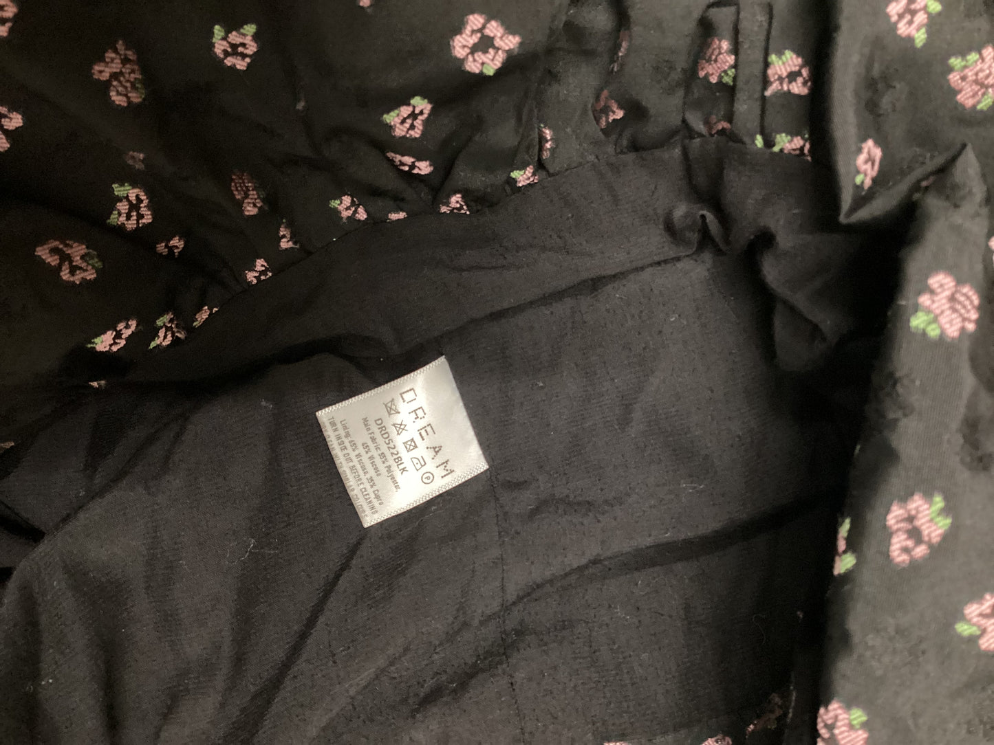 Dream Sister Jane Black Pink Floral Dress Size XS