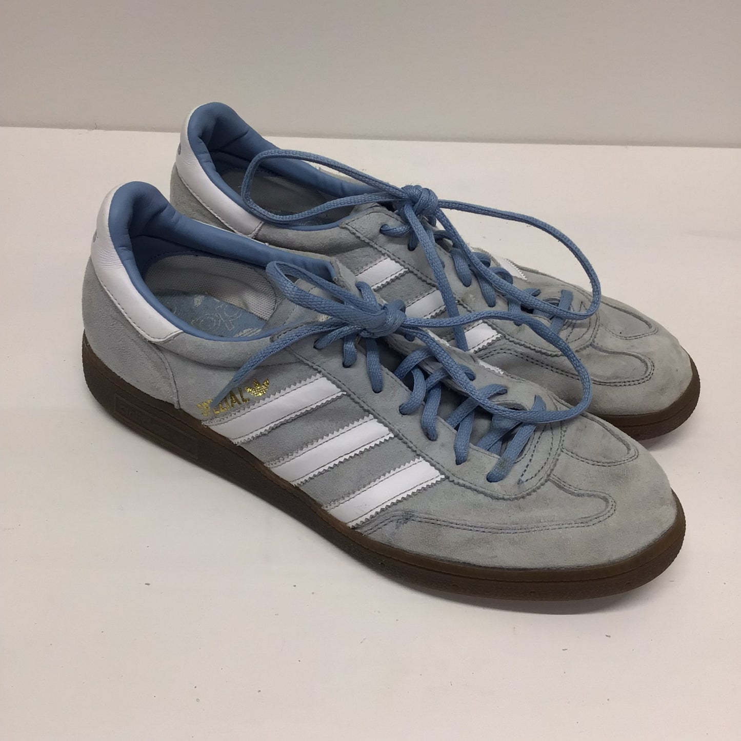 Adidas Handball Spezial Light Blue & White Trainers Size 10 UK