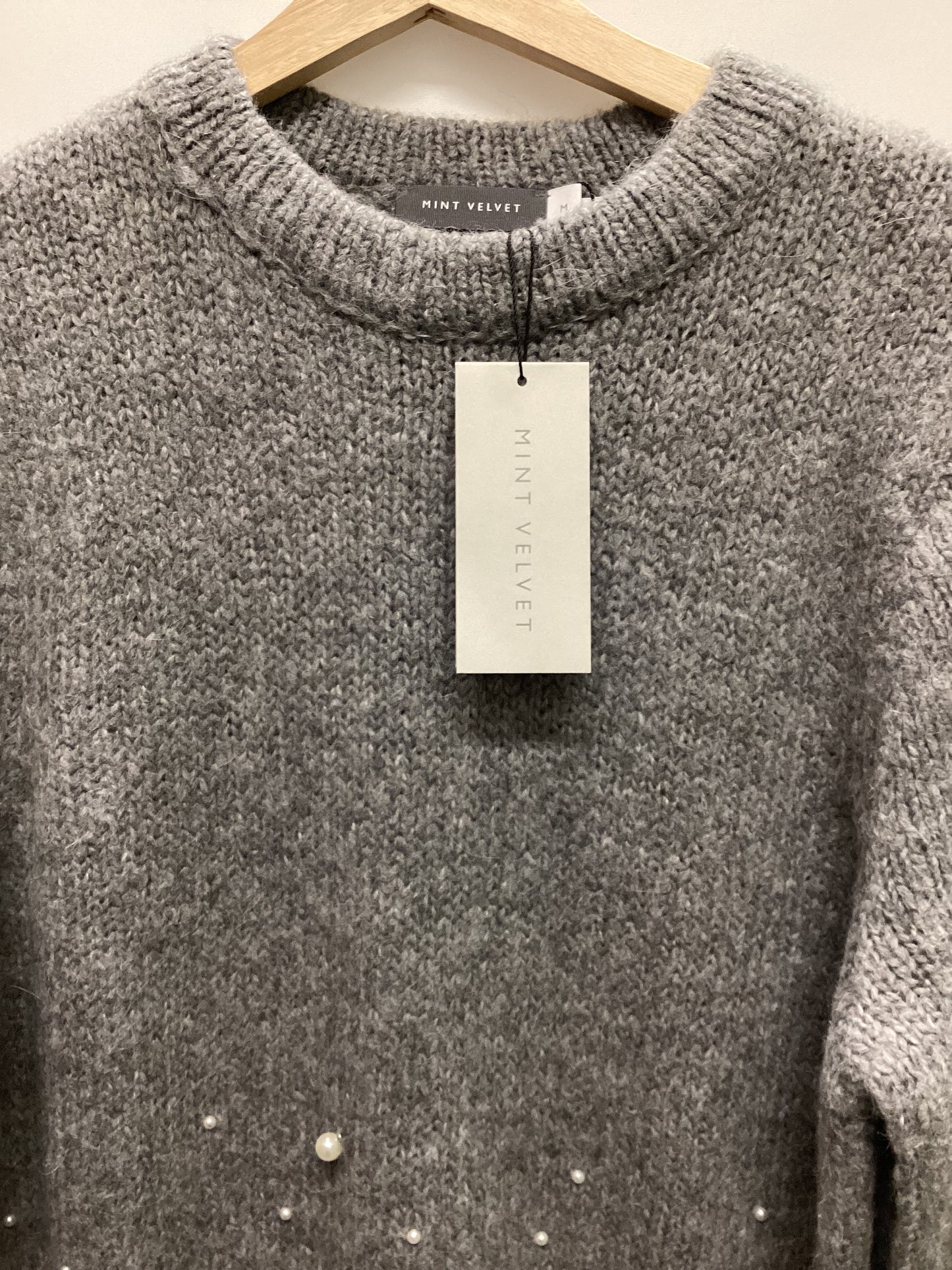 BNWT Mint Velvet Pearl Grey Jumper with Wool and Alpaca Size M