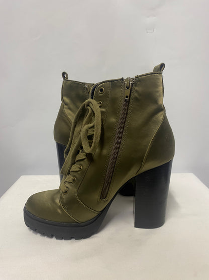 Steve Madden Khaki Block Heeled Boots 4.5