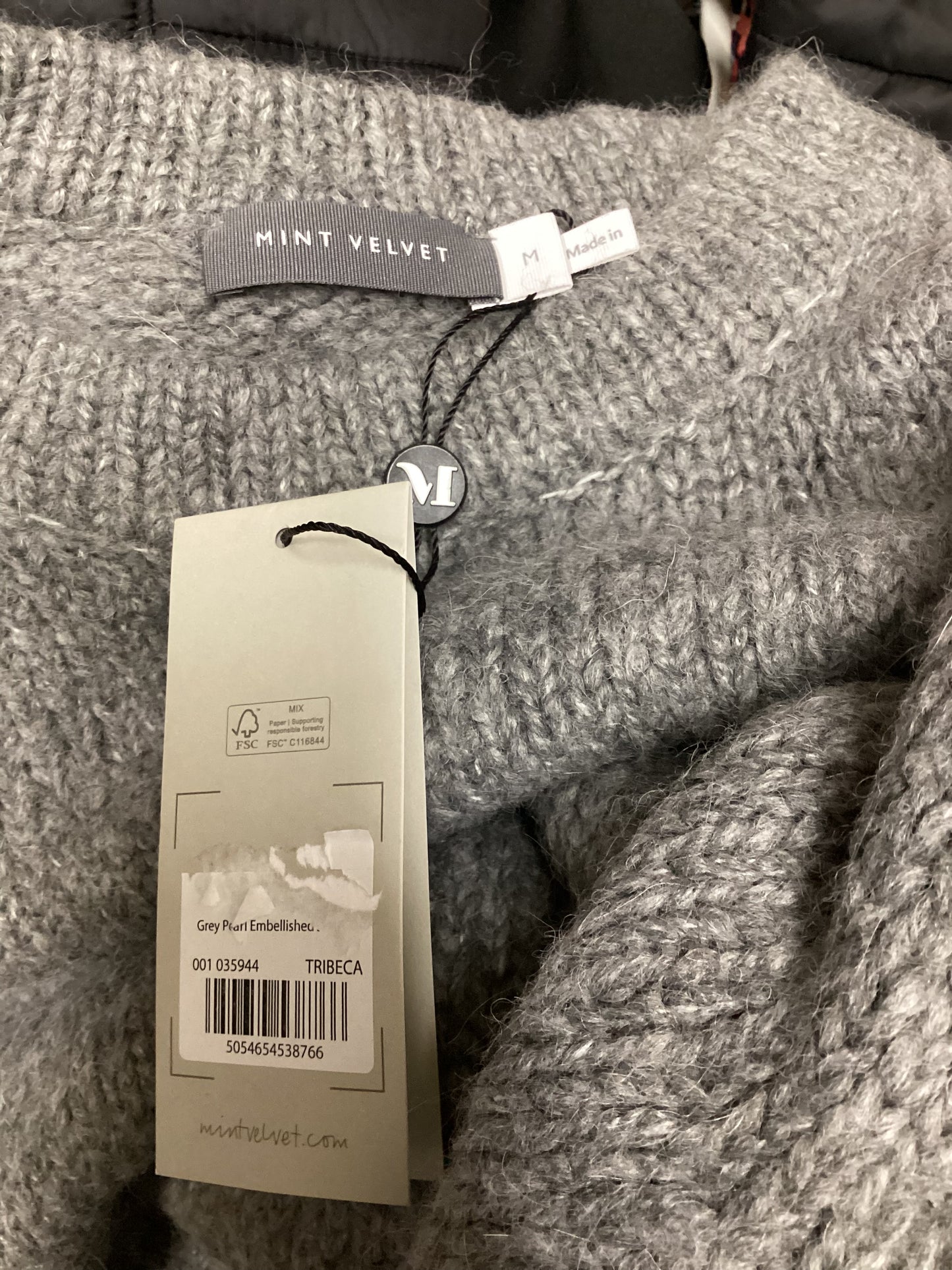 BNWT Mint Velvet Pearl Grey Jumper with Wool and Alpaca Size M