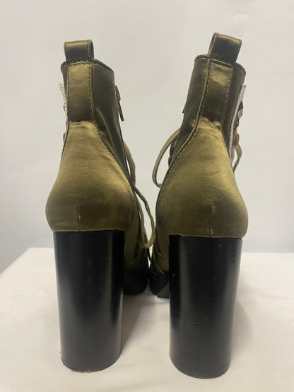 Steve Madden Khaki Block Heeled Boots 4.5