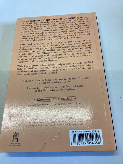 The History of The Tyrants of Sicily by 'Hugo Falcandus' 1154-69