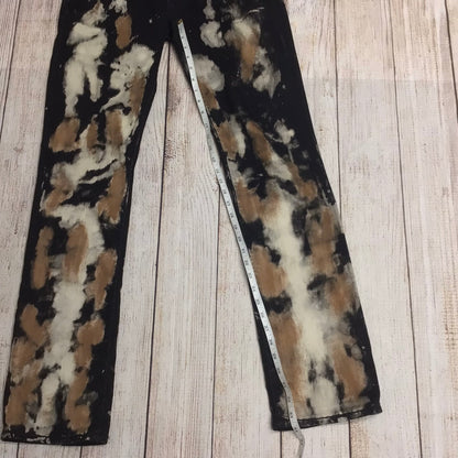 True Religion Black & Brown Printed Ricky Relaxed Straight Leg Jeans Size 31