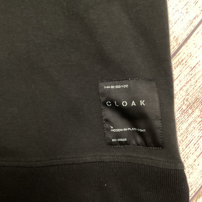 Cloak Black Cotton Blend Zip Jumper Size XL