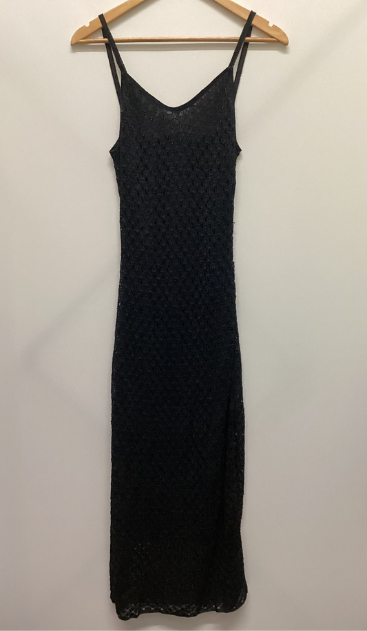 Nikita Emanuelle Black Beaded Crochet Dress Size S/M