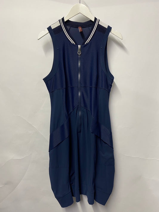 High Navy Stretch Sports Style Sleeveless Tech Dress 14