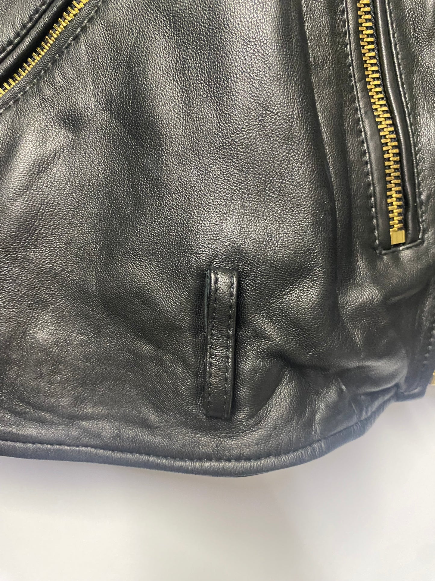 AllSaints Black Soft Leather Biker Jacket 14