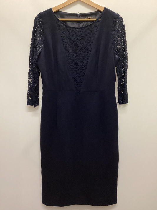 Jaeger Navy Lace Sleeves Dress Size 12