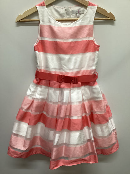 Jasper Conran Pink and White Stripes Childs Dress Size 8 Years Old